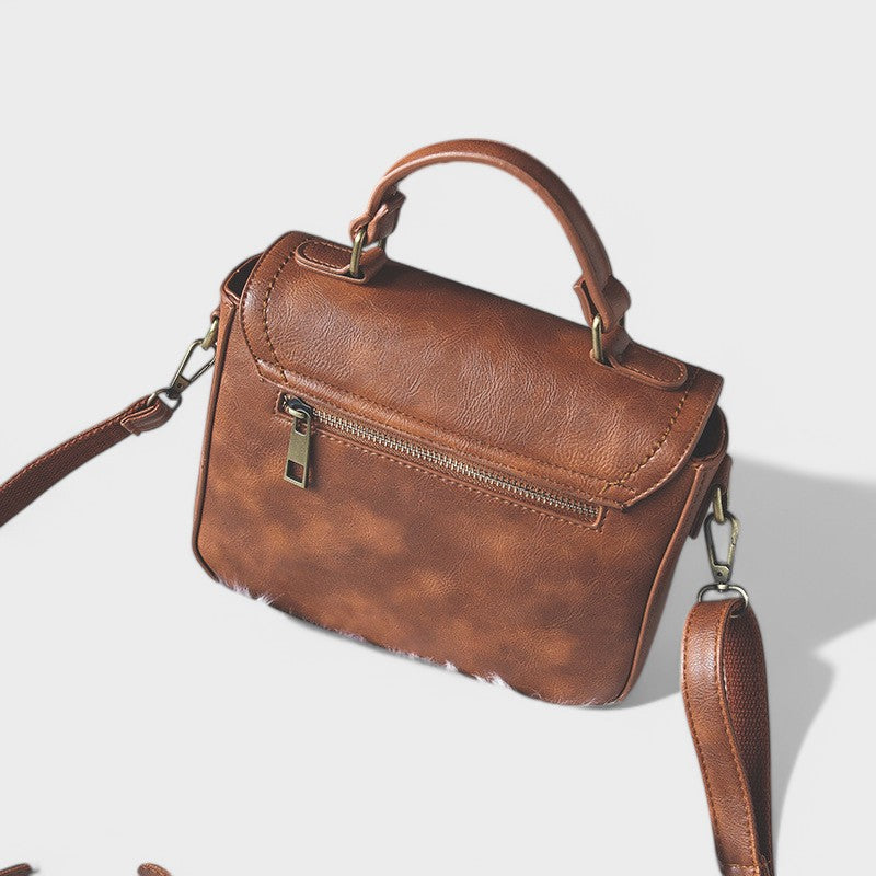 Vintage Satchel Bag with Antique Lock