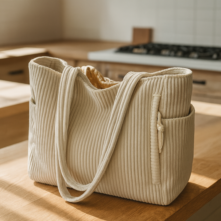 Tilda – Ribbed Tote Bag with Cord Detail