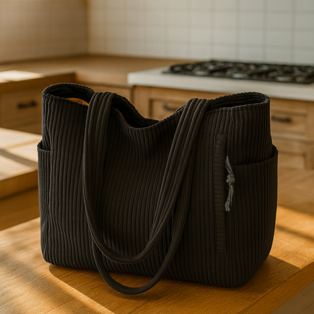 Tilda – Ribbed Tote Bag with Cord Detail