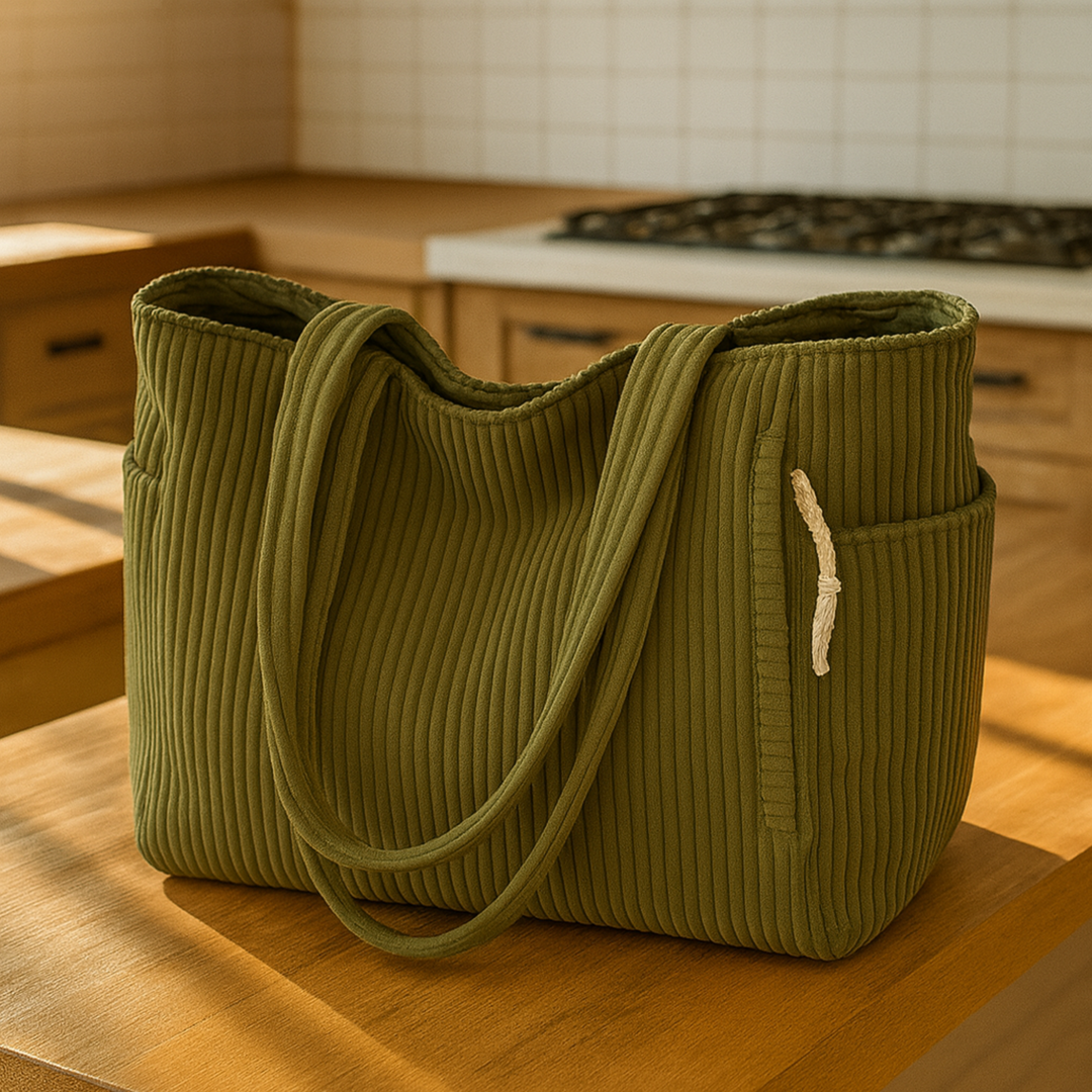 Tilda – Ribbed Tote Bag with Cord Detail
