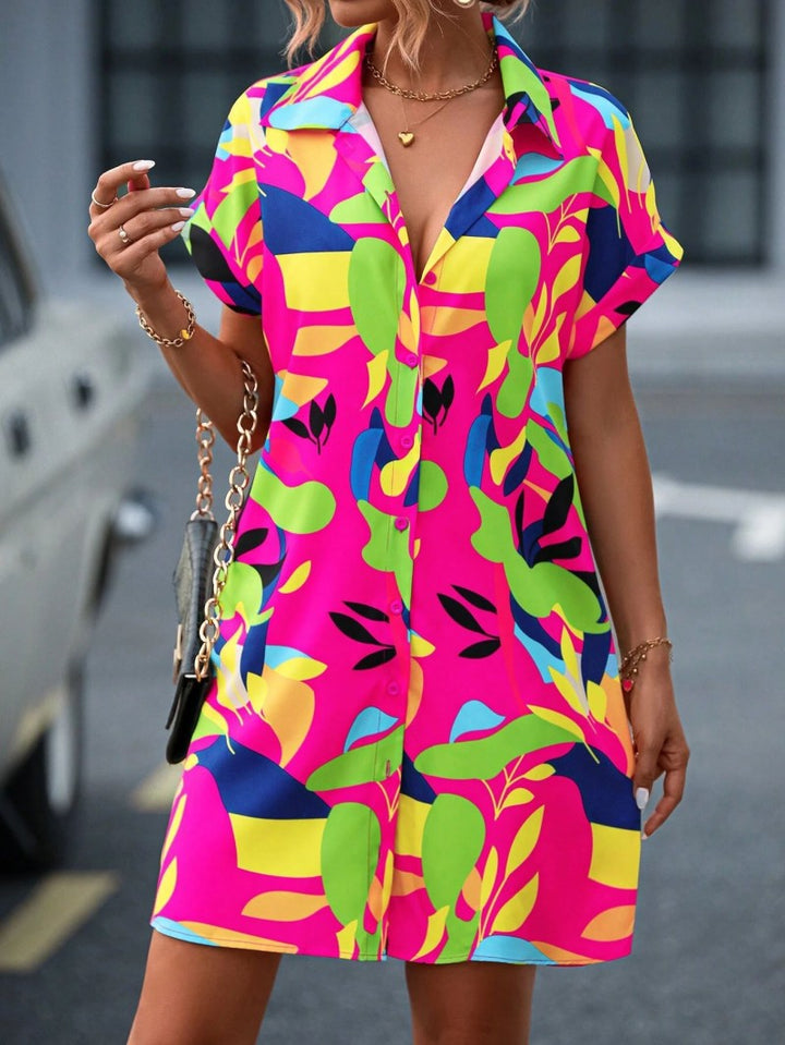 Millie - Effortlessly Chic Printed Shirt Dress