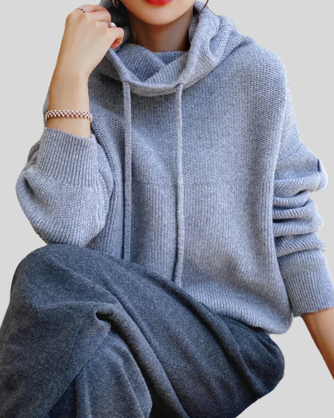 Clara | Cozy Wool-Blend Sweater with Drawstring