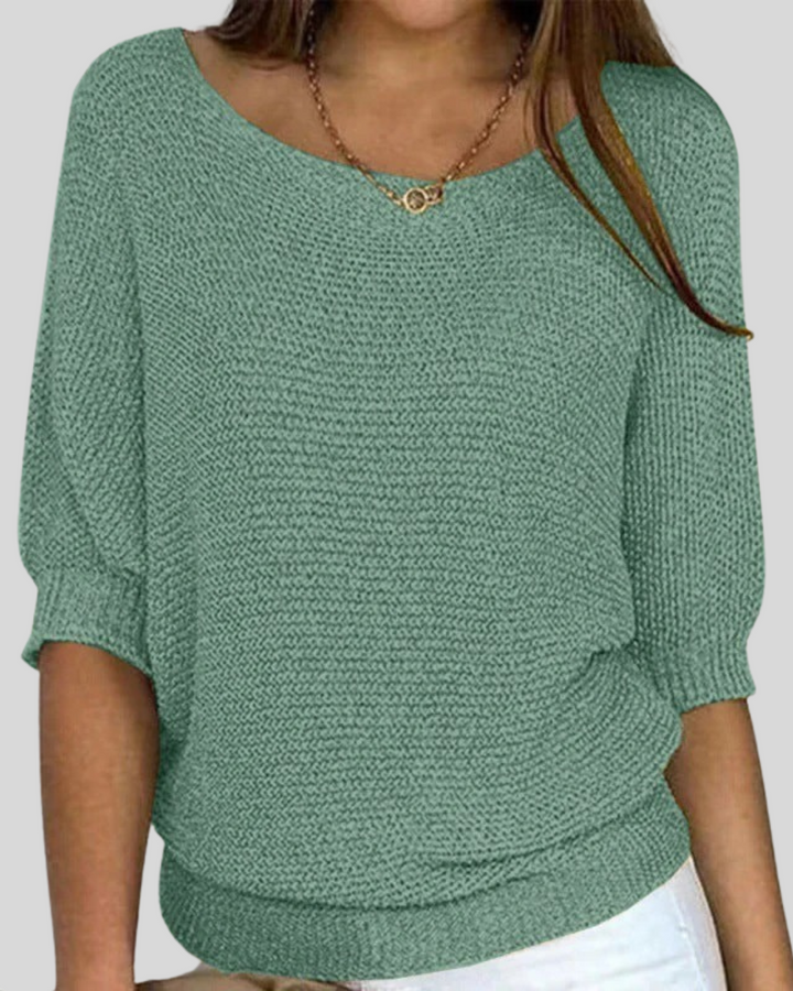 Clara | Classic Mid-Sleeve Knit Sweater