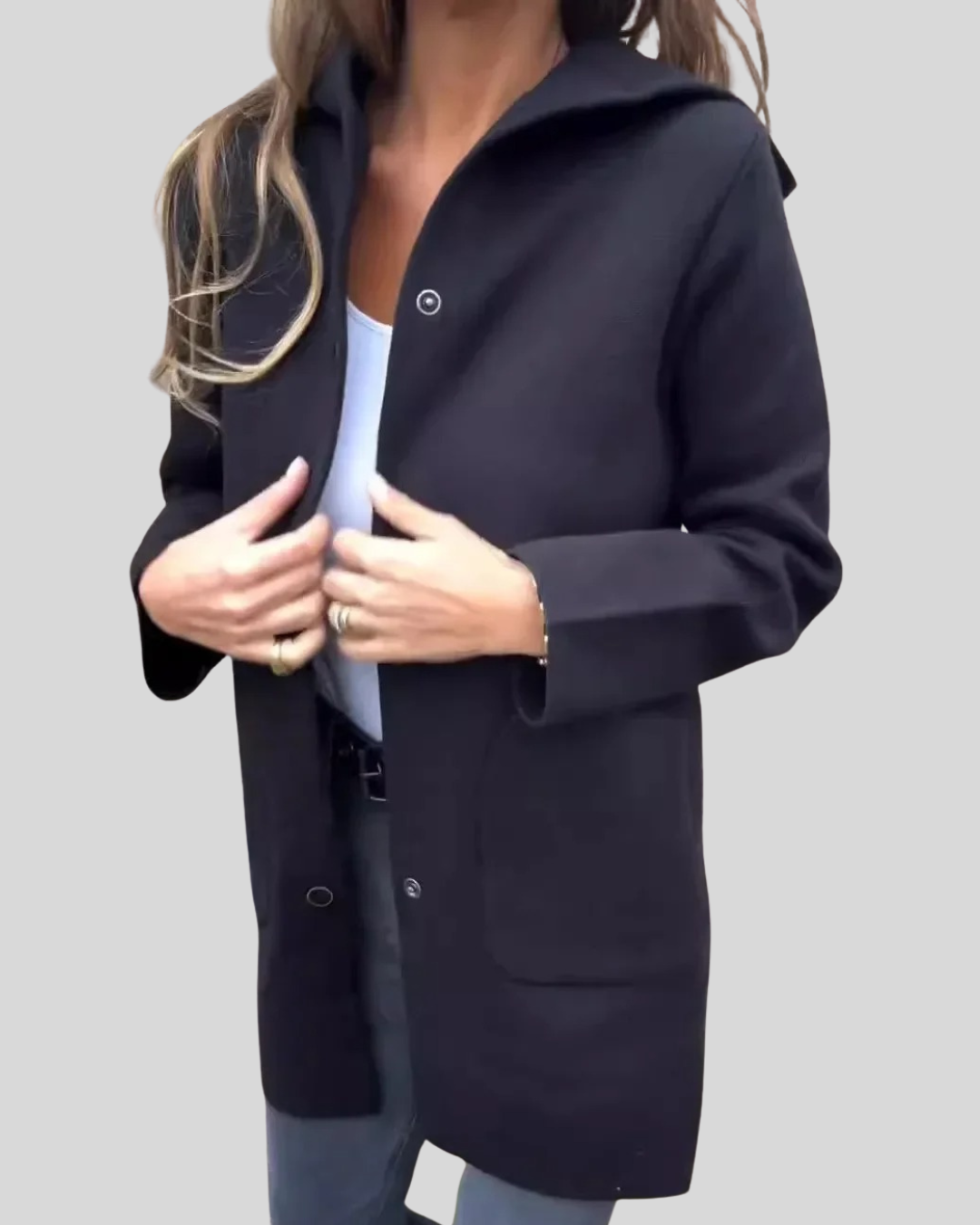 Clara | Hooded Woolen Coat for Everyday Warmth