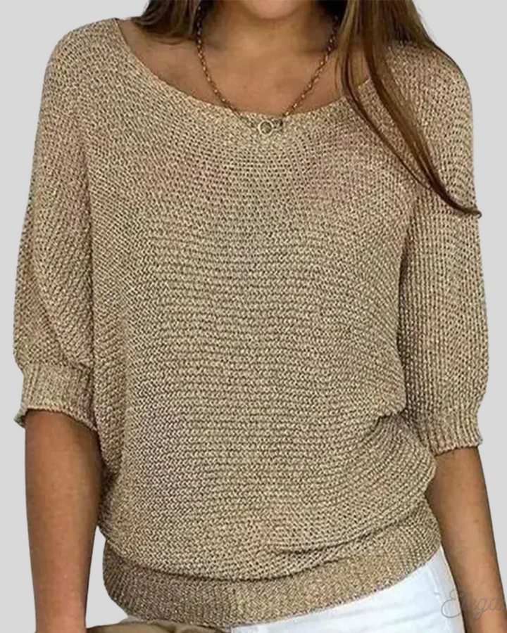 Clara | Classic Mid-Sleeve Knit Sweater