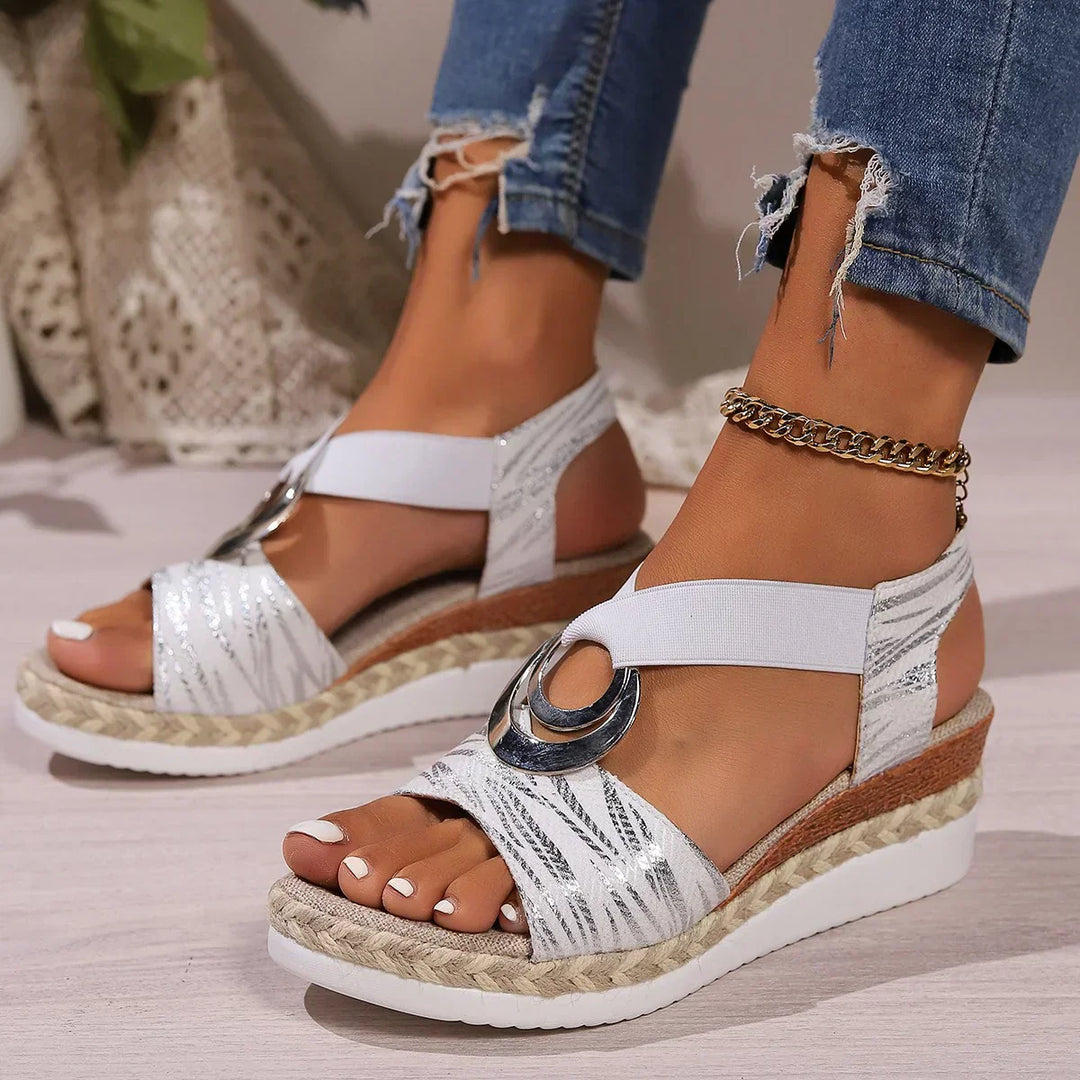 Mavis - Snake Print Platform Orthopedic Sandals