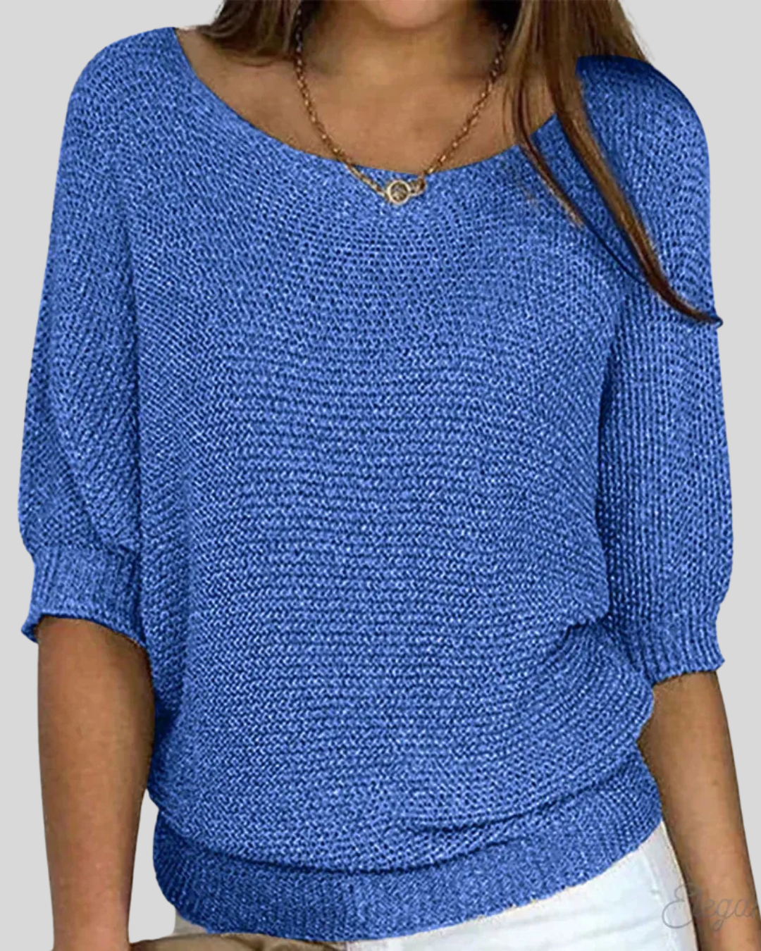 Clara | Classic Mid-Sleeve Knit Sweater