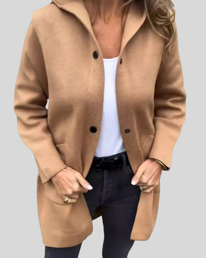 Clara | Hooded Woolen Coat for Everyday Warmth