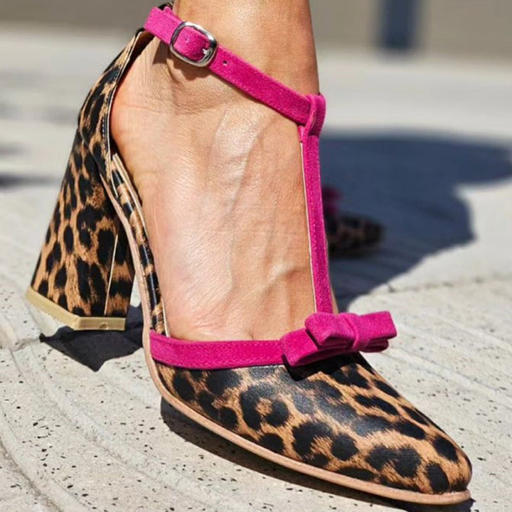 Leontina | Green Leopard Print Sandals with Colorful Accent