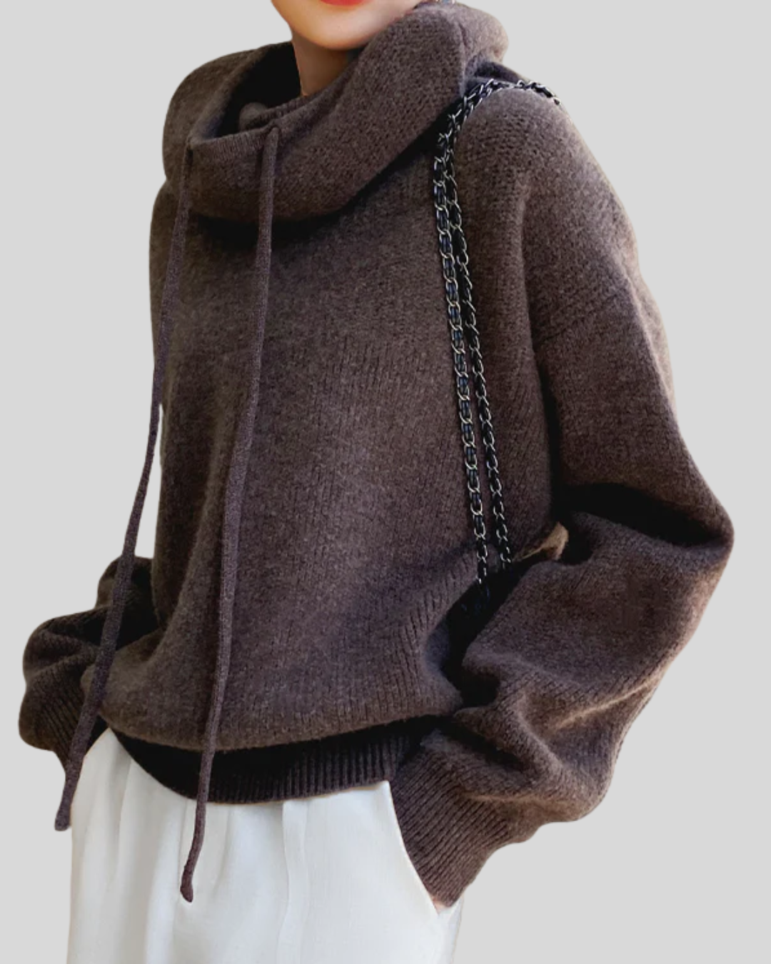 Clara | Cozy Wool-Blend Sweater with Drawstring