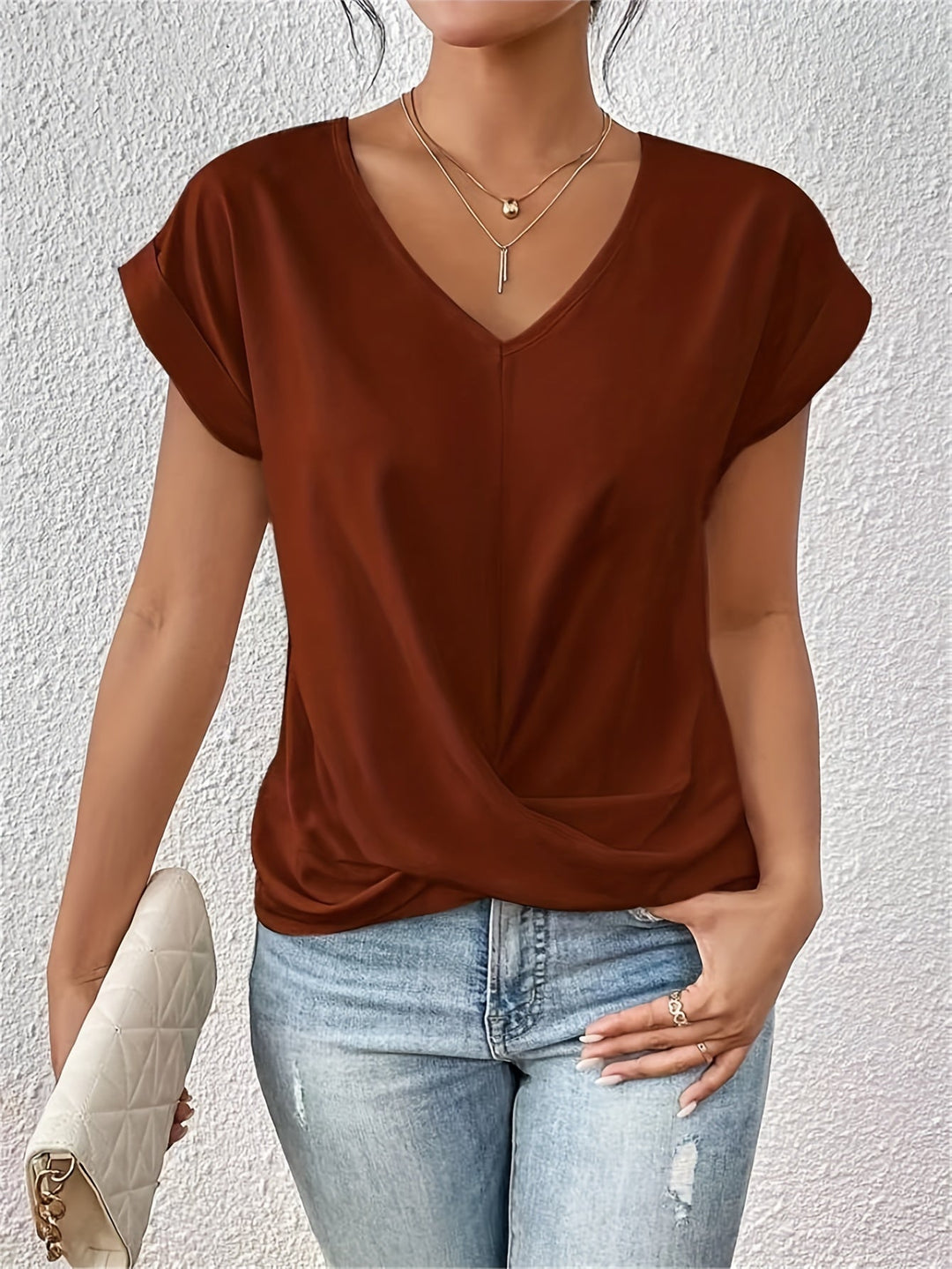 Sarah - Elegant V-Neck Summer Top