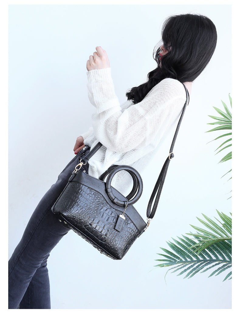 Oriana - Retro Gradient Crocodile Handbag