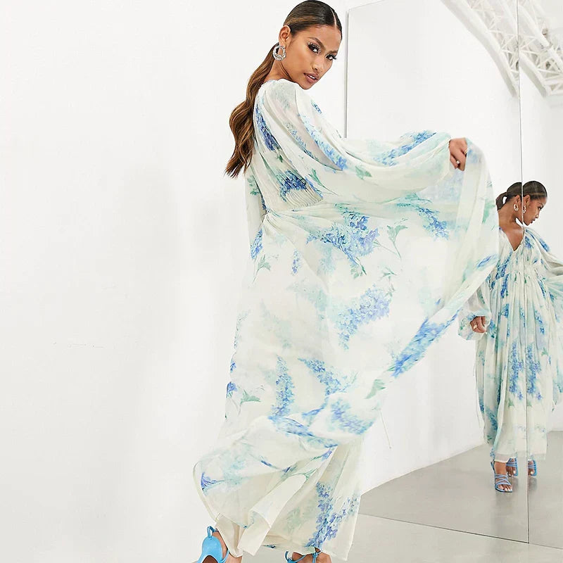 Nora – Blue Ocean Maxi Dress