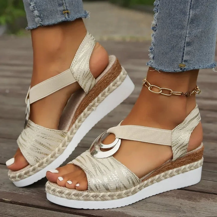 Mavis - Snake Print Platform Orthopedic Sandals