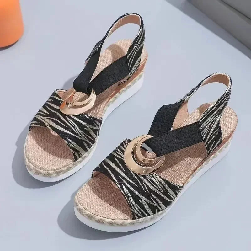 Mavis - Snake Print Platform Orthopedic Sandals