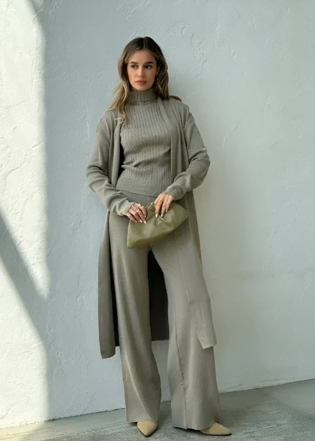 Bianca - Elegant Ribbed Knit 3-Piece Loungewear Set