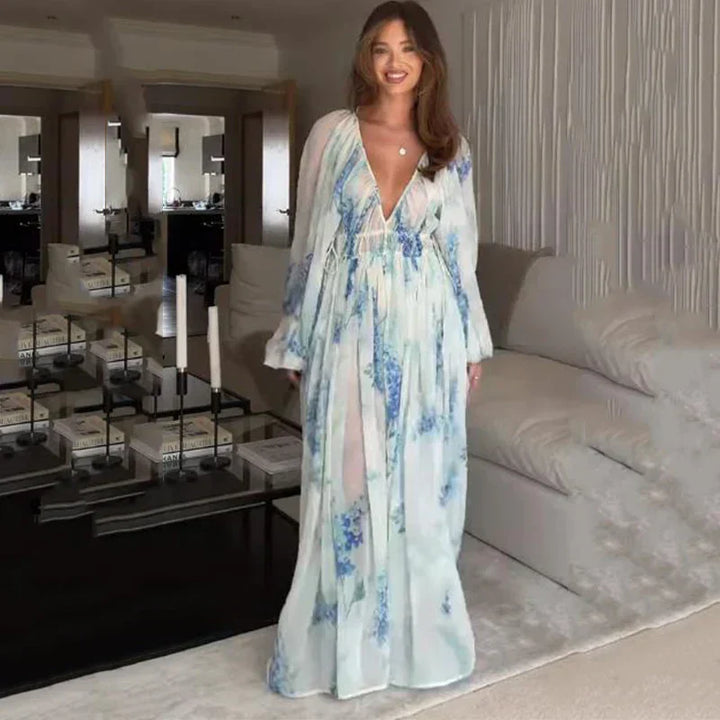 Nora – Blue Ocean Maxi Dress