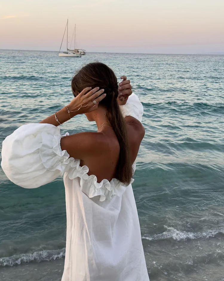 Sofia - Linen Dreams Off-Shoulder Dress