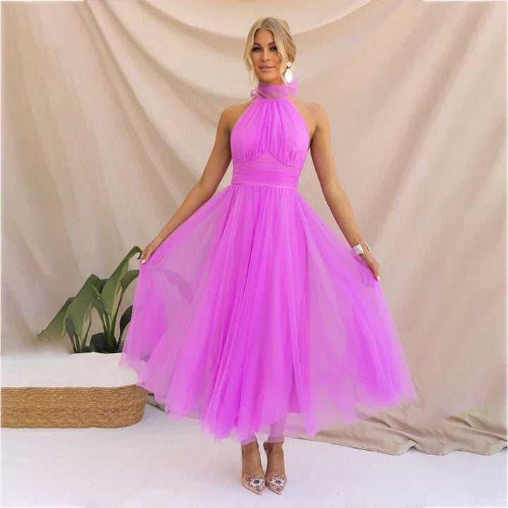 Pearlina - Sleek Mesh High Neck Dress