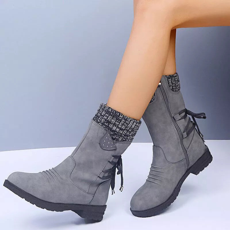 Svea - Retro Thick Heel Winter Boots