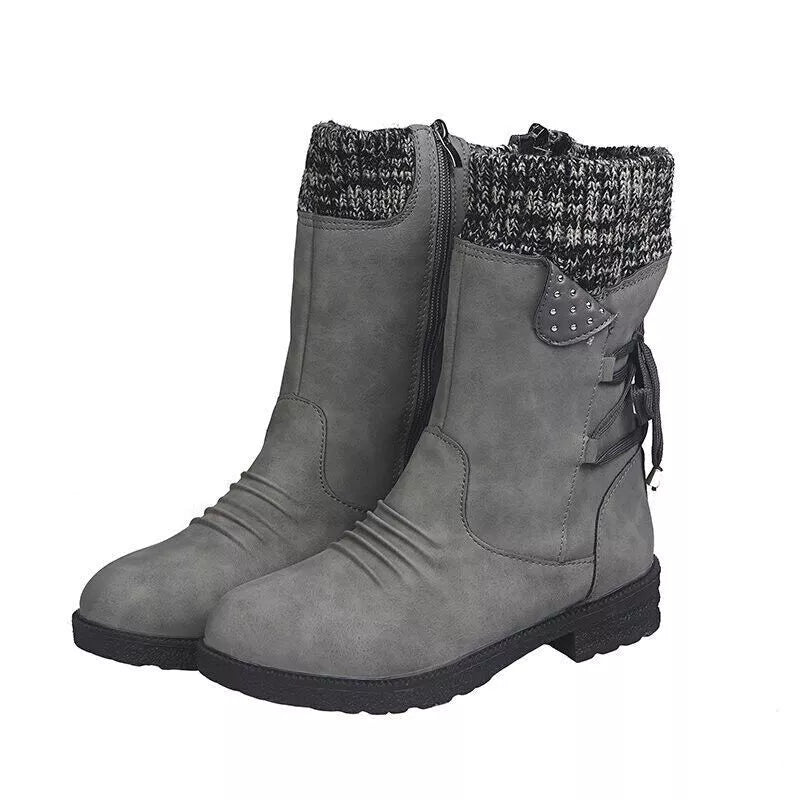 Svea - Retro Thick Heel Winter Boots