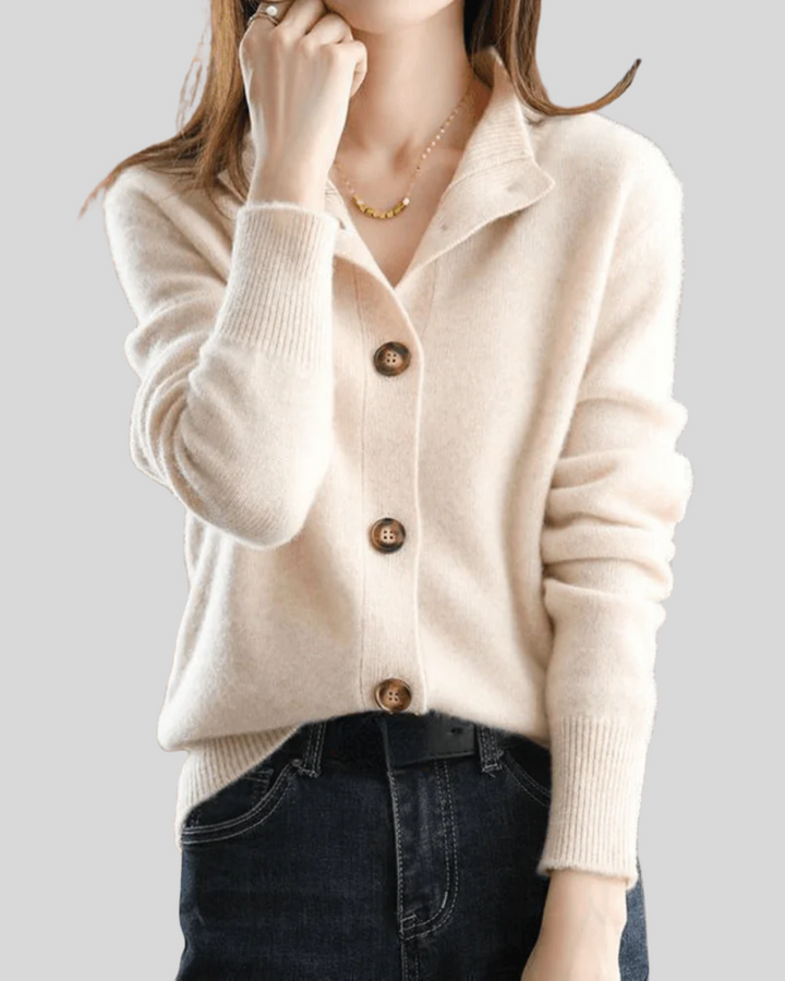 Clara | Retro-Style Knitted Cashmere Cardigan