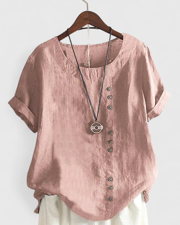 Clara | Comfortable Short Sleeve Blouse