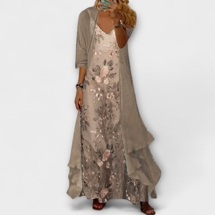 Clara | Elegant Maxi Dress Two-Piece Set