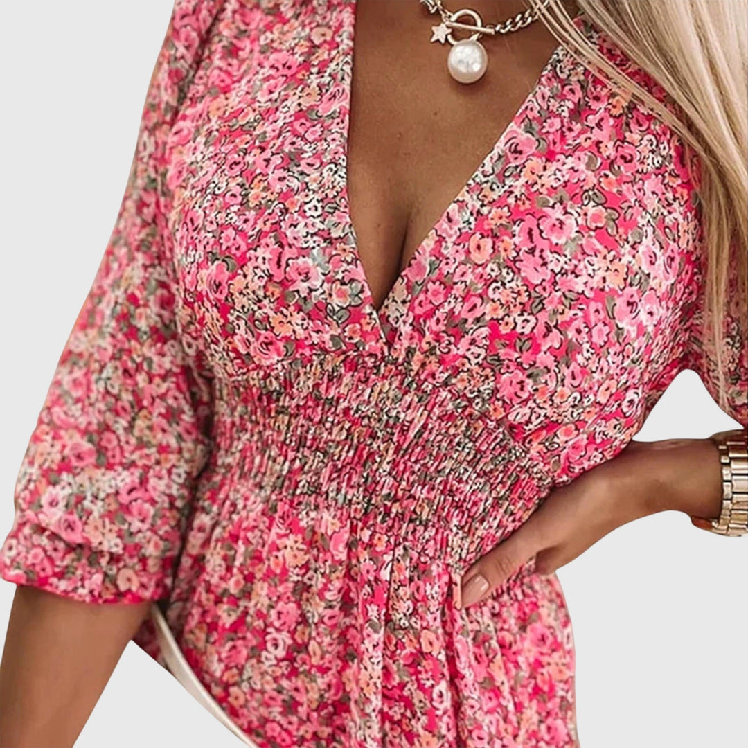 Clara | Floral Puff Sleeve Dress