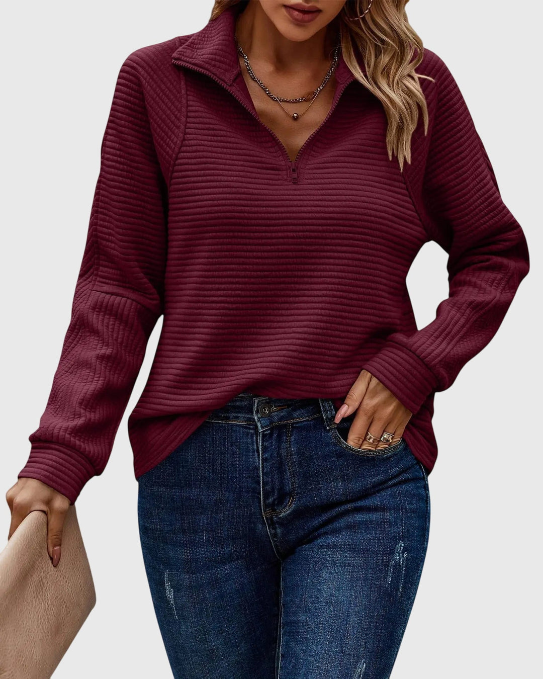 Clara | Elegant Sweater with Zipper