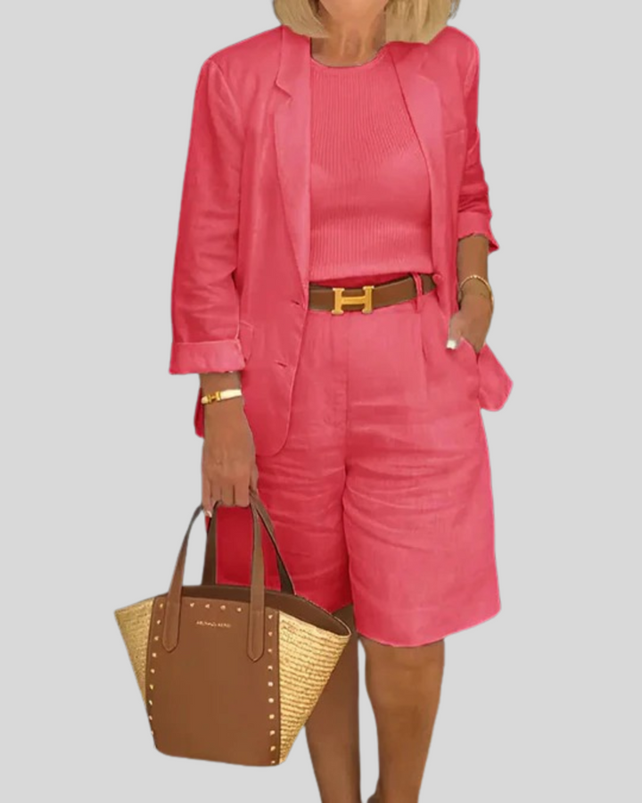 Clara | Stylish Two-Piece Blazer With Matching Shorts