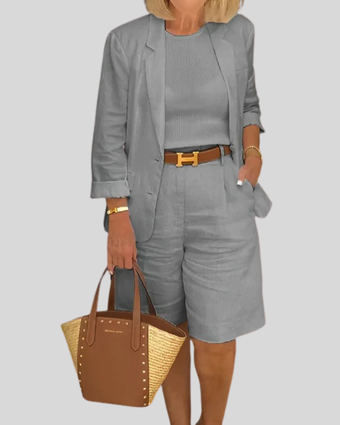Clara | Stylish Two-Piece Blazer With Matching Shorts