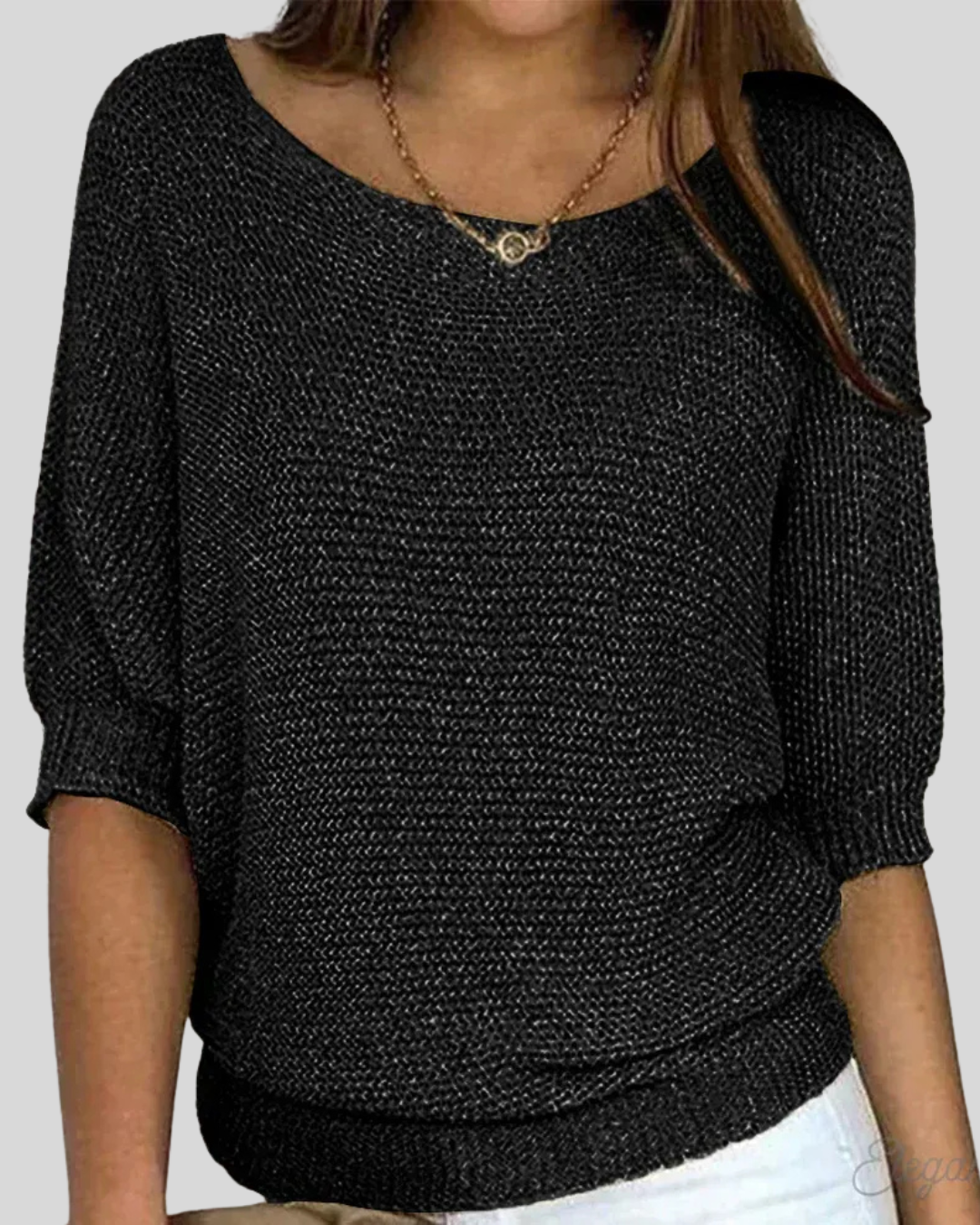 Clara | Classic Mid-Sleeve Knit Sweater