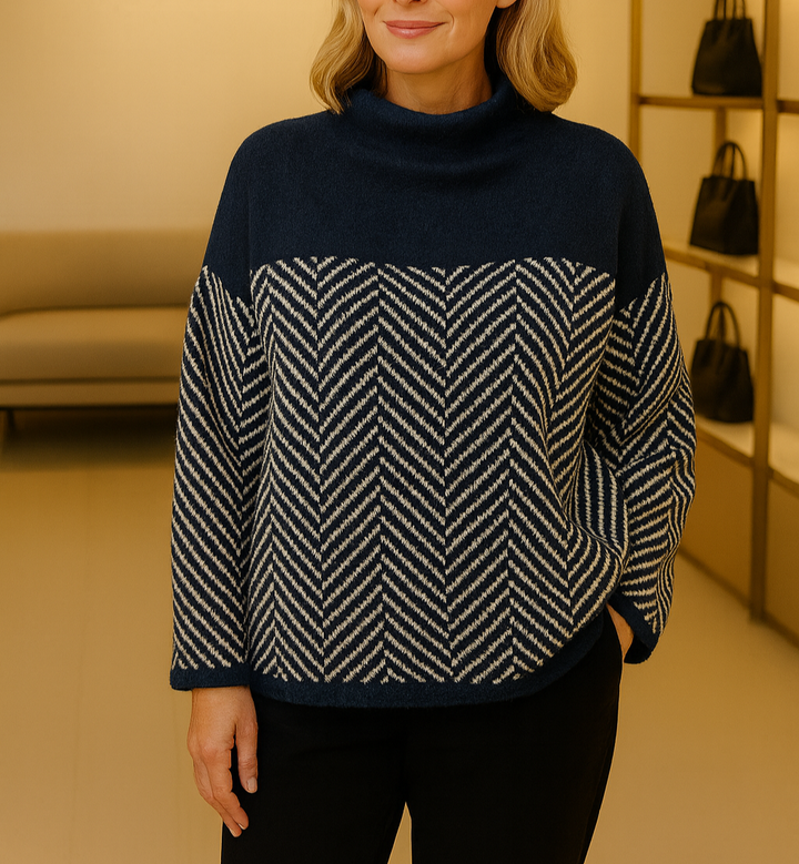 MALENE - COTTON TURTLENECK SWEATER