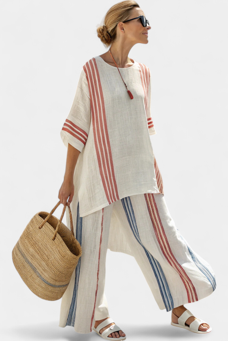 Clara | Elegant Striped Set