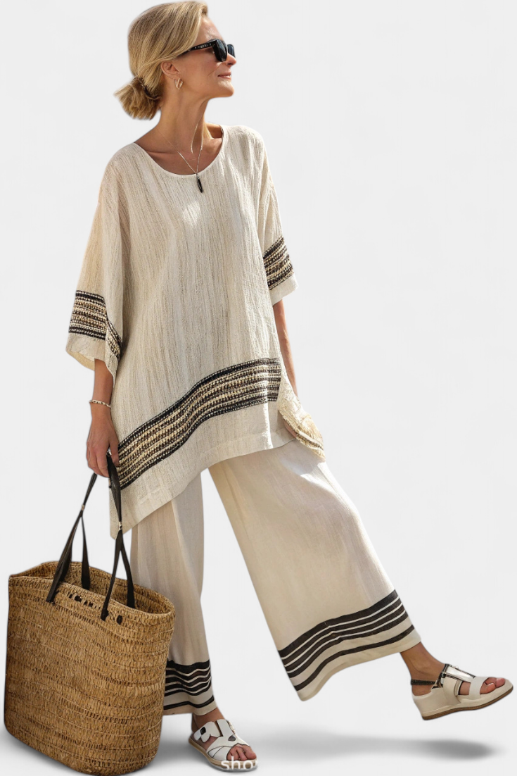 Clara | Elegant Striped Set