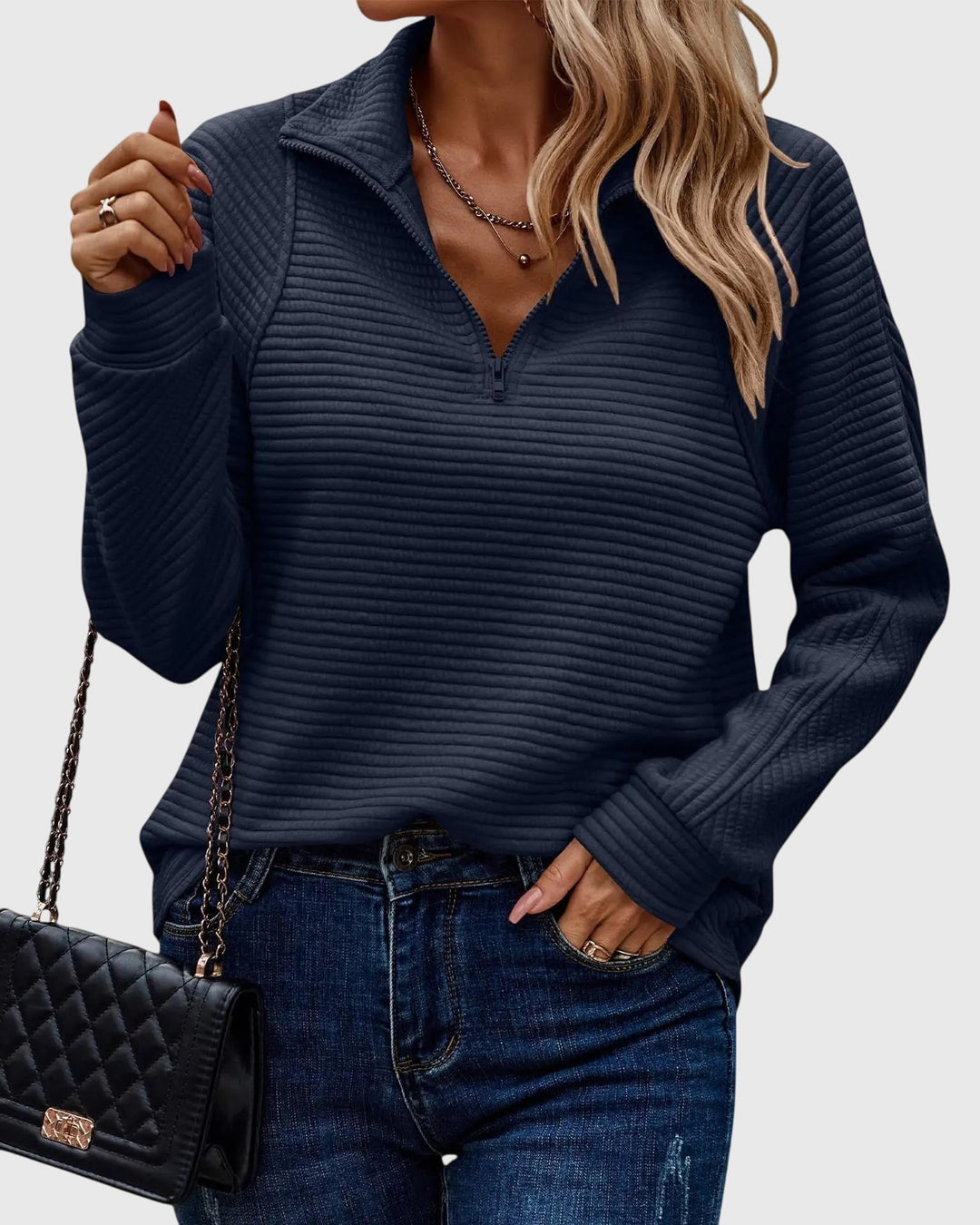 Clara | Elegant Sweater with Zipper