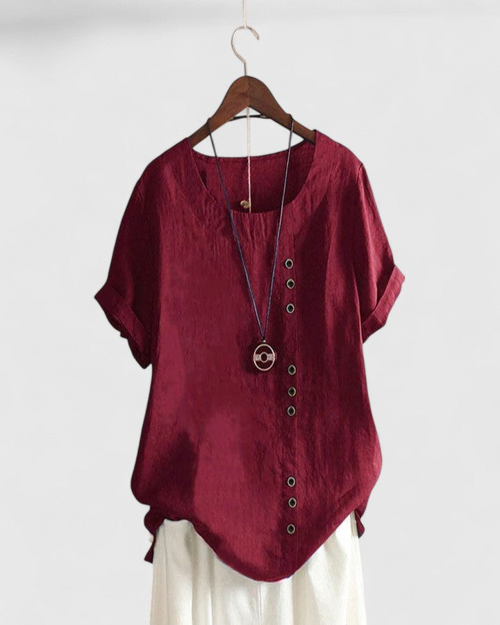 Clara | Comfortable Short Sleeve Blouse