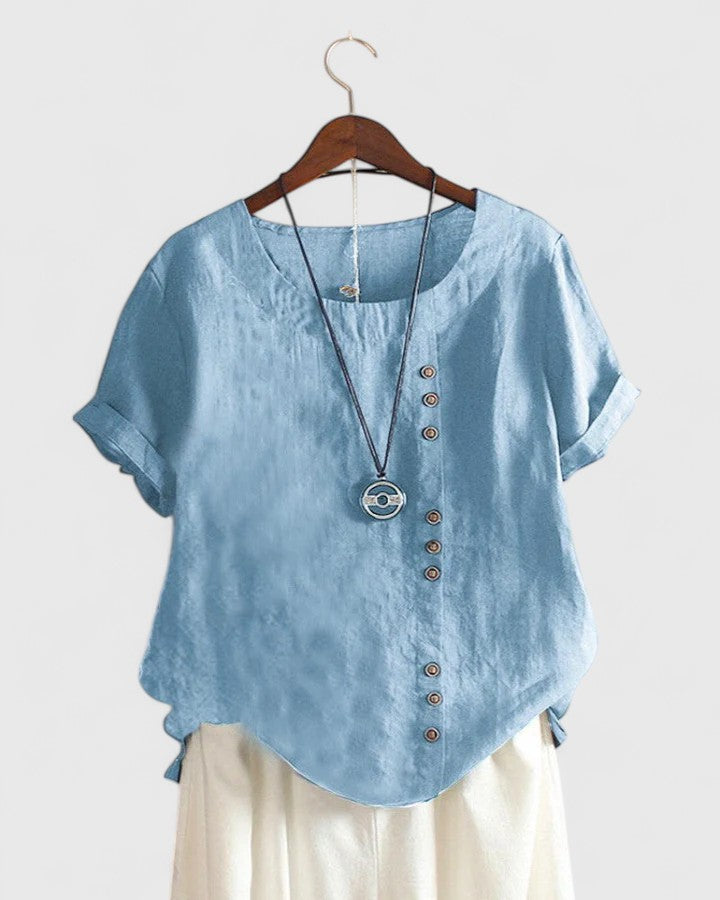 Clara | Comfortable Short Sleeve Blouse